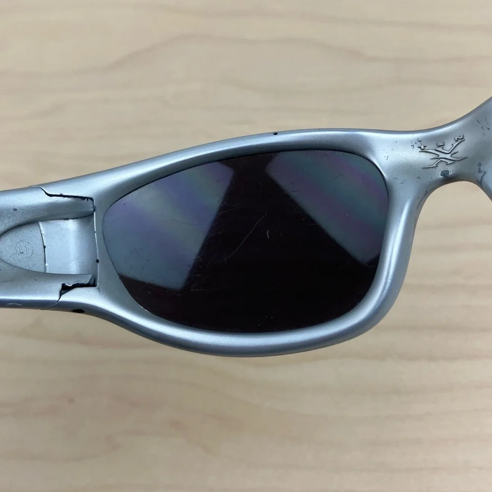 Vintage Oakley Ten X Silver Sunglasses Made In USA FRAMES ONLY